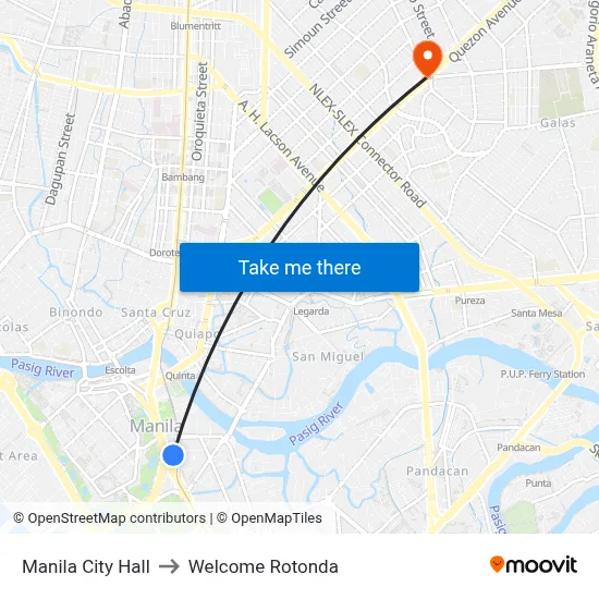Manila City Hall to Welcome Rotonda map