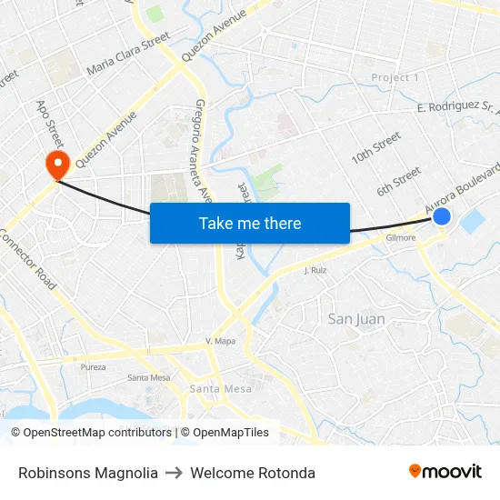 Robinsons Magnolia to Welcome Rotonda map