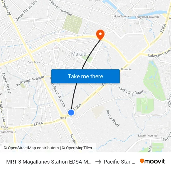 MRT 3 Magallanes Station EDSA Makati City Manila to Pacific Star Building map
