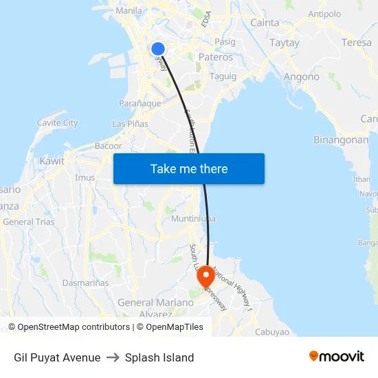 Gil Puyat Avenue to Splash Island map