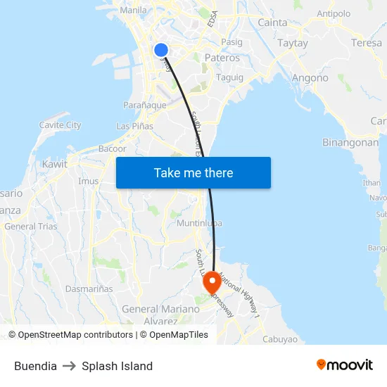 Buendia to Splash Island map