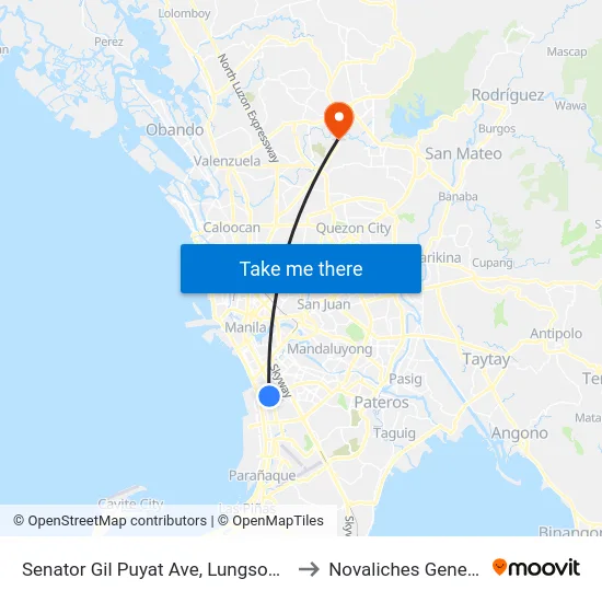 Senator Gil Puyat Ave, Lungsod Ng Pasay, Manila to Novaliches General Hospital map