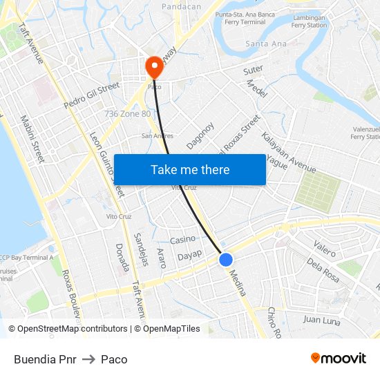 Buendia Pnr to Paco map