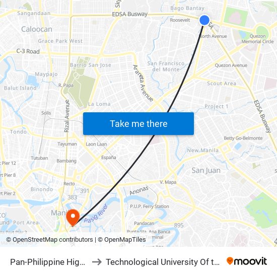 Pan-Philippine Highway, 978 to Technological University Of the Philippines map