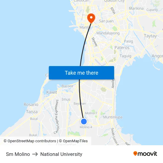 Sm Molino to National University map