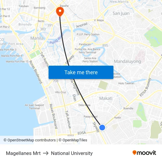 Magellanes Mrt to National University map