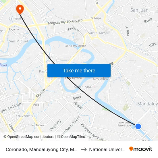 Coronado, Mandaluyong City, Manila to National University map