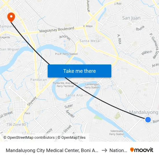 Mandaluyong City Medical Center, Boni Ave / Sto Rosario Intersection, Mandaluyong City, Manila to National University map