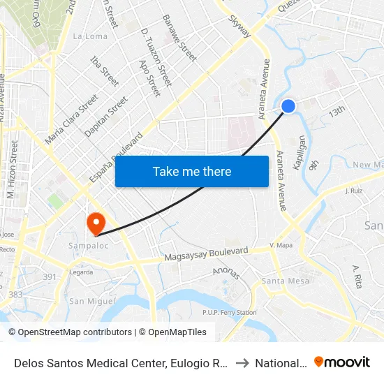 Delos Santos Medical Center, Eulogio Rodriguez Sr. Ave, Quezon City, Manila to National University map