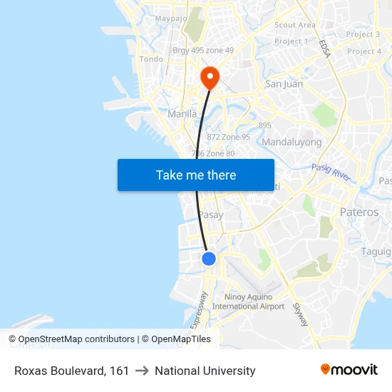 Roxas Boulevard, 161 to National University map