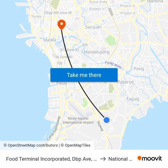Food Terminal Incorporated, Dbp Ave, Taguig City, Manila, Manila to National University map