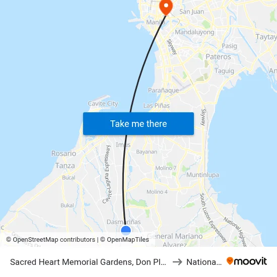 Sacred Heart Memorial Gardens, Don Placido Campos Av, Dasmariñas City, Manila to National University map