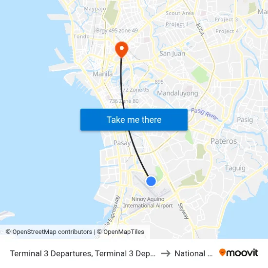 Terminal 3 Departures, Terminal 3 Departures Rd, Pasay City, Manila to National University map