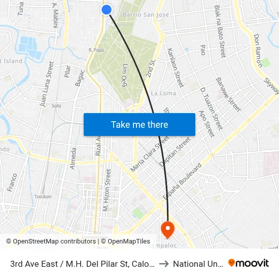 3rd Ave East / M.H. Del Pilar St, Caloocan City, Manila to National University map