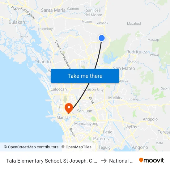Tala Elementary School, St Joseph, City Of San Jose Del Monte to National University map