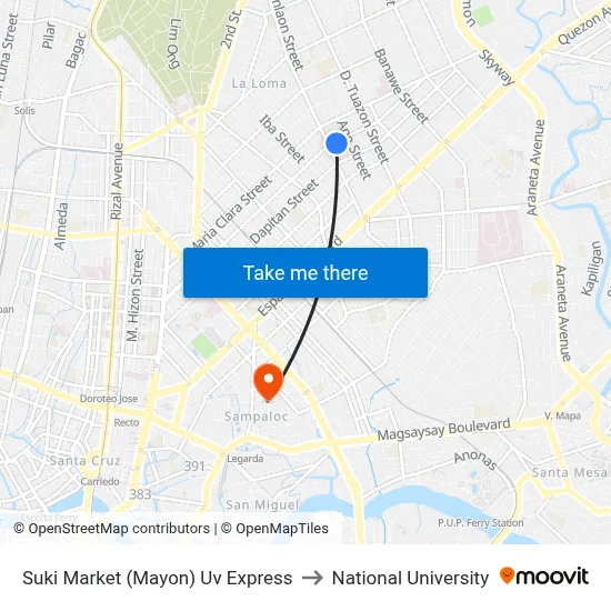 Suki Market (Mayon) Uv Express to National University map