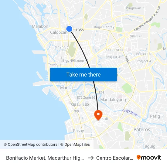Bonifacio Market, Macarthur Highway, Caloocan City to Centro Escolar University map