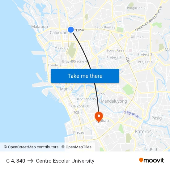 C-4, 340 to Centro Escolar University map