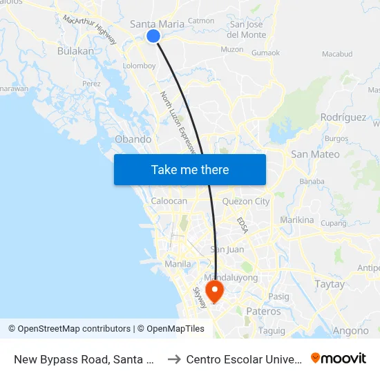New Bypass Road, Santa Maria to Centro Escolar University map