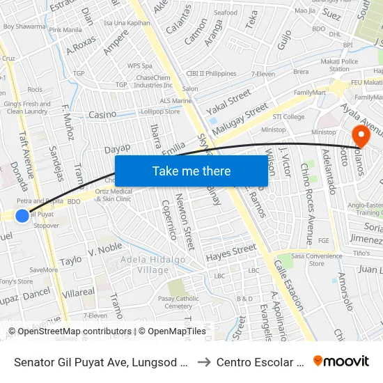 Senator Gil Puyat Ave, Lungsod Ng Pasay, Manila to Centro Escolar University map