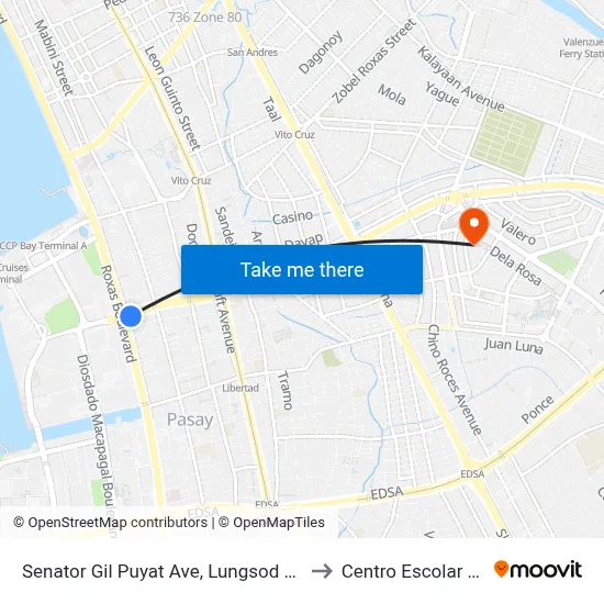 Senator Gil Puyat Ave, Lungsod Ng Pasay, Manila to Centro Escolar University map