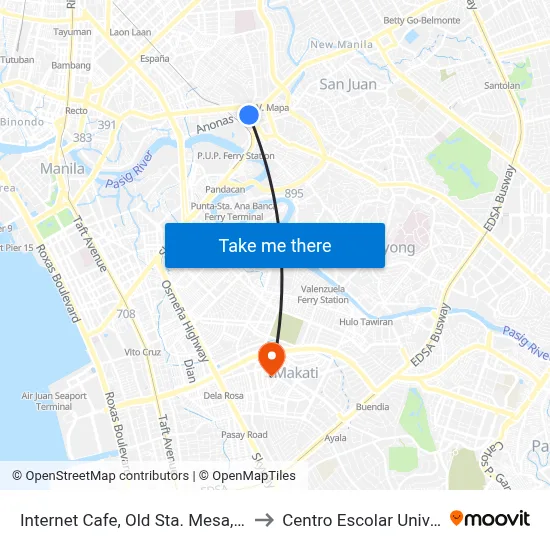 Internet Cafe, Old Sta. Mesa, Manila to Centro Escolar University map