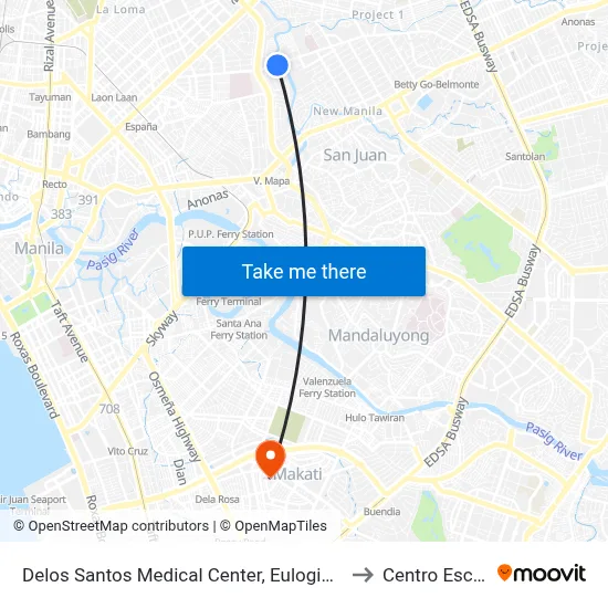 Delos Santos Medical Center, Eulogio Rodriguez Sr. Ave, Quezon City, Manila to Centro Escolar University map