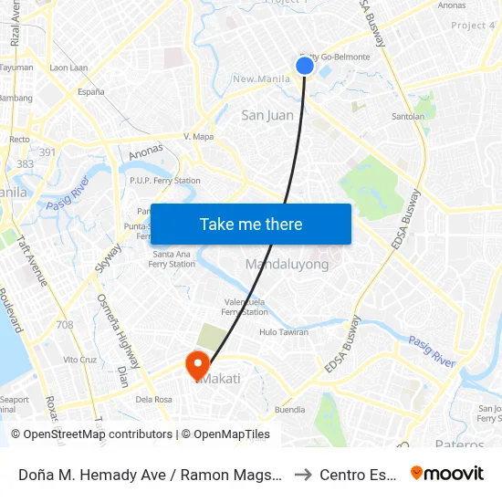 Doña M. Hemady Ave / Ramon Magsaysay Blvd Intersection, Quezon City, Manila to Centro Escolar University map