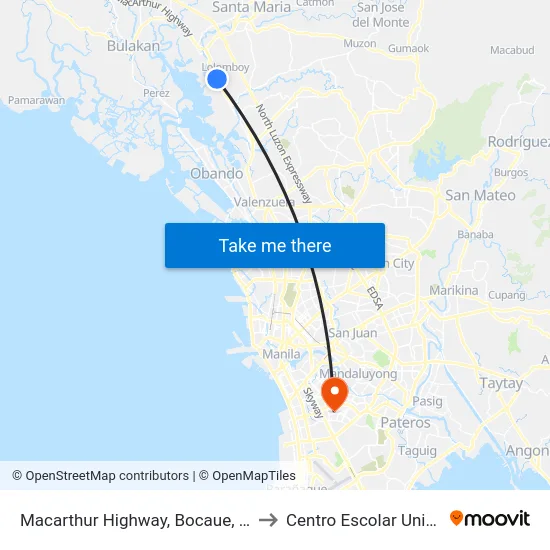Macarthur Highway, Bocaue, Bulacan to Centro Escolar University map