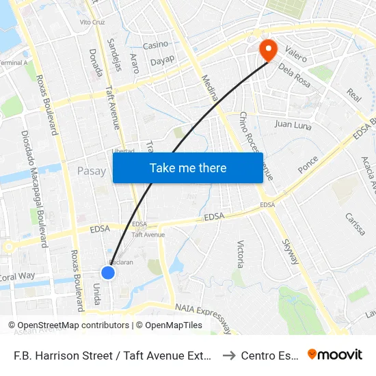 F.B. Harrison Street / Taft Avenue Extension Intersection, Lungsod Ng Pasay, Manila to Centro Escolar University map
