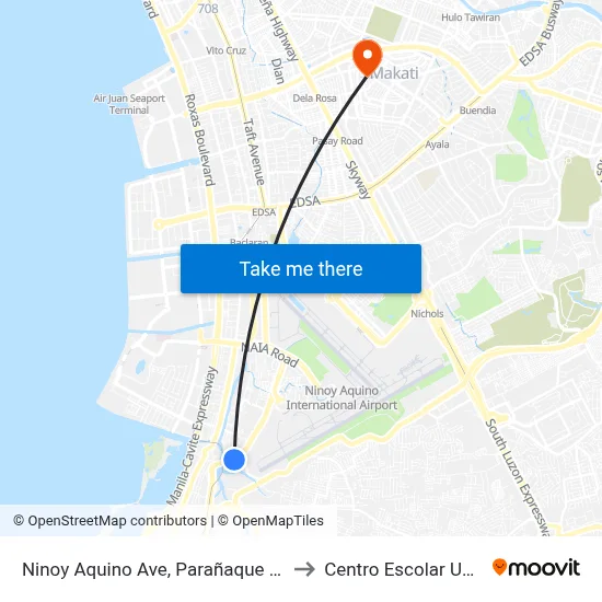 Ninoy Aquino Ave, Parañaque City, Manila to Centro Escolar University map