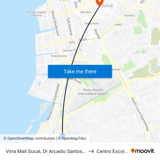 Virra Mall Sucat, Dr Arcadio Santos Ave, Parañaque City, Manila to Centro Escolar University map