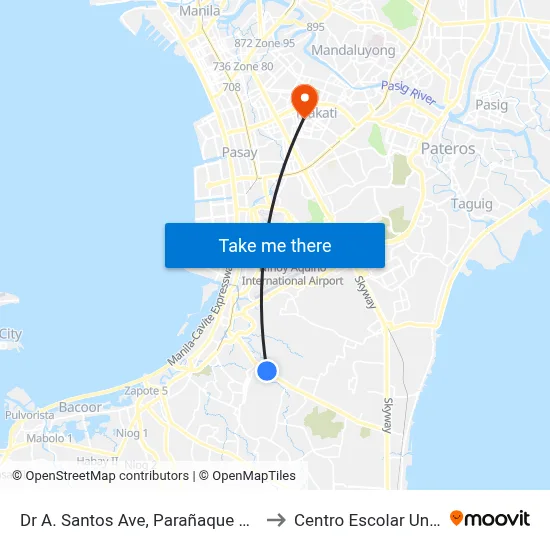 Dr A. Santos Ave, Parañaque City, Manila to Centro Escolar University map