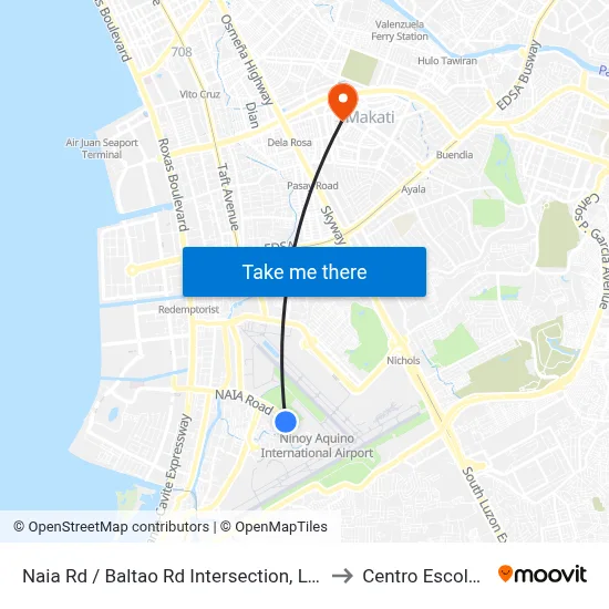Naia Rd / Baltao Rd Intersection, Lungsod Ng Pasay, Manila to Centro Escolar University map