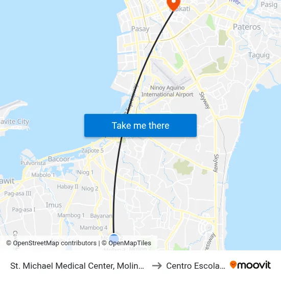 St. Michael Medical Center, Molino Rd, Bacoor City, Manila to Centro Escolar University map