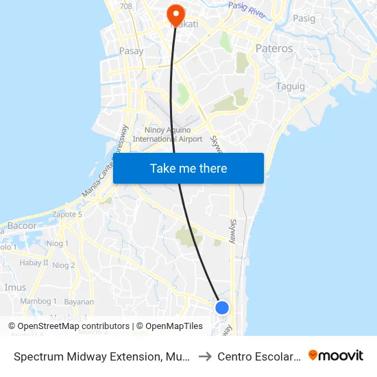 Spectrum Midway Extension, Muntinlupa City, Manila to Centro Escolar University map