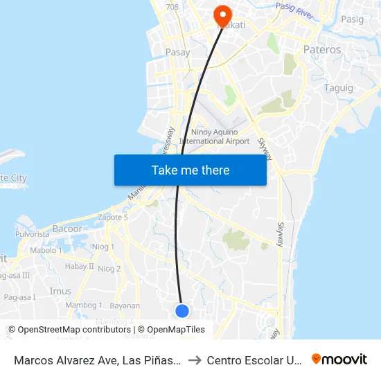 Marcos Alvarez Ave, Las Piñas City, Manila to Centro Escolar University map