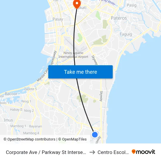 Corporate Ave / Parkway St Intersection, Muntinlupa City, Manila to Centro Escolar University map