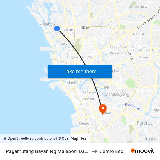 Pagamutang Bayan Ng Malabon, Dagat- Dagatan Avenue, Caloocan City to Centro Escolar University map