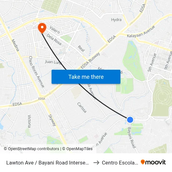 Lawton Ave / Bayani Road Intersection, Taguig City, Manila to Centro Escolar University map