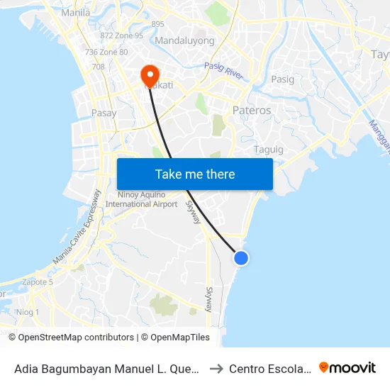 Adia Bagumbayan Manuel L. Quezon, Taguig City, Manila to Centro Escolar University map