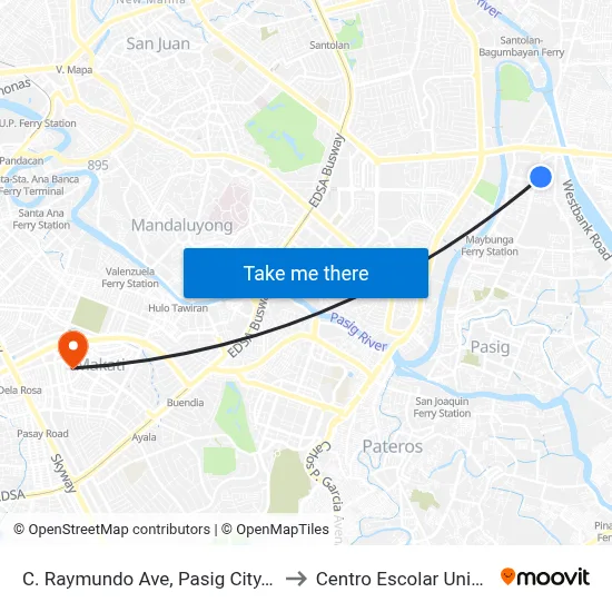 C. Raymundo Ave, Pasig City, Manila to Centro Escolar University map