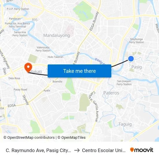 C. Raymundo Ave, Pasig City, Manila to Centro Escolar University map