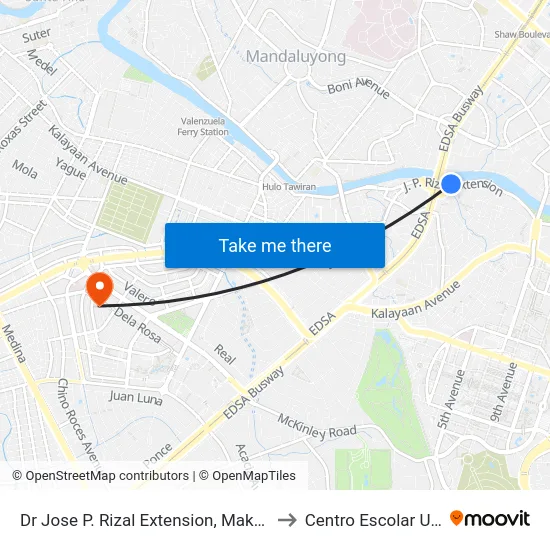 Dr Jose P. Rizal Extension, Makati City, Manila to Centro Escolar University map