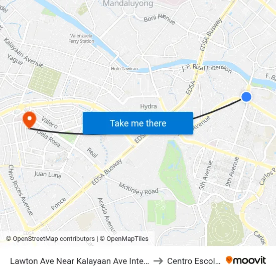 Lawton Ave Near Kalayaan Ave Intersection , Makati City, Manila to Centro Escolar University map