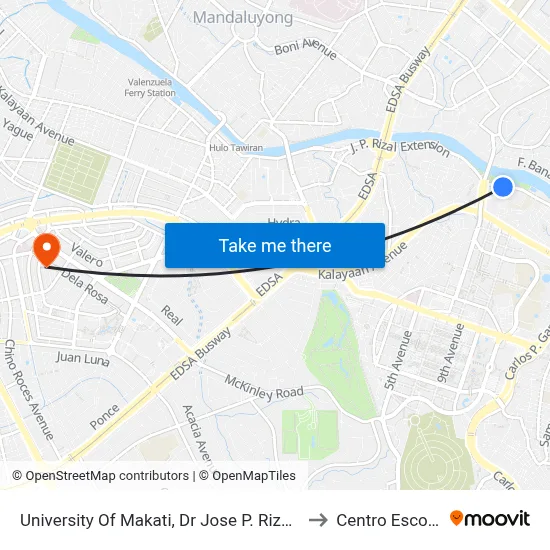 University Of Makati, Dr Jose P. Rizal Extension, Makati City, Manila to Centro Escolar University map