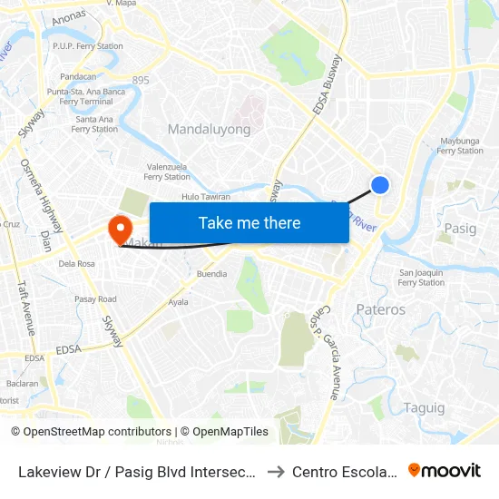 Lakeview Dr / Pasig Blvd Intersection, Pasig City, Manila to Centro Escolar University map