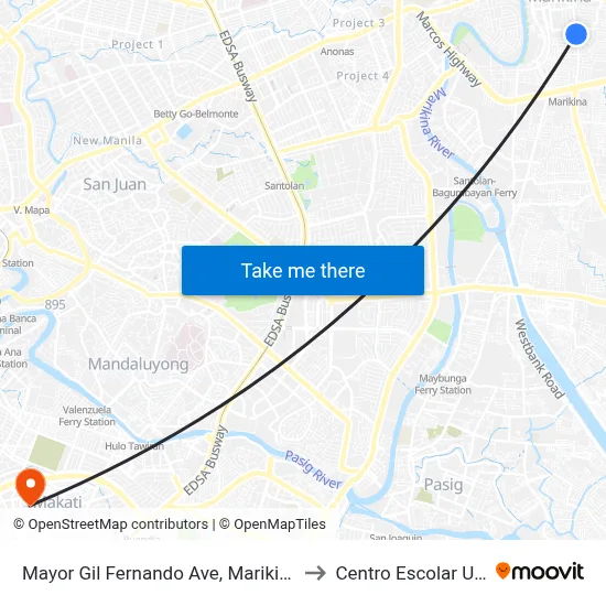 Mayor Gil Fernando Ave, Marikina City, Manila to Centro Escolar University map