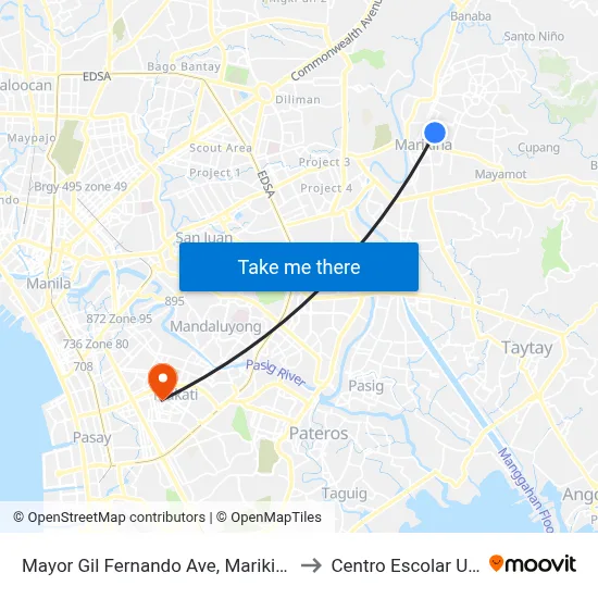 Mayor Gil Fernando Ave, Marikina City, Manila to Centro Escolar University map