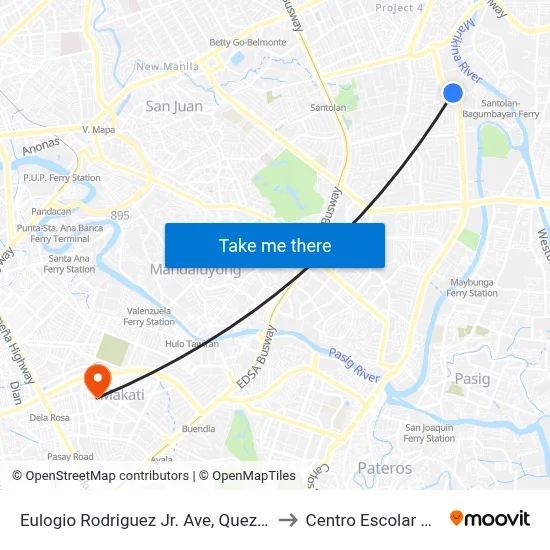 Eulogio Rodriguez Jr. Ave, Quezon City, Manila to Centro Escolar University map